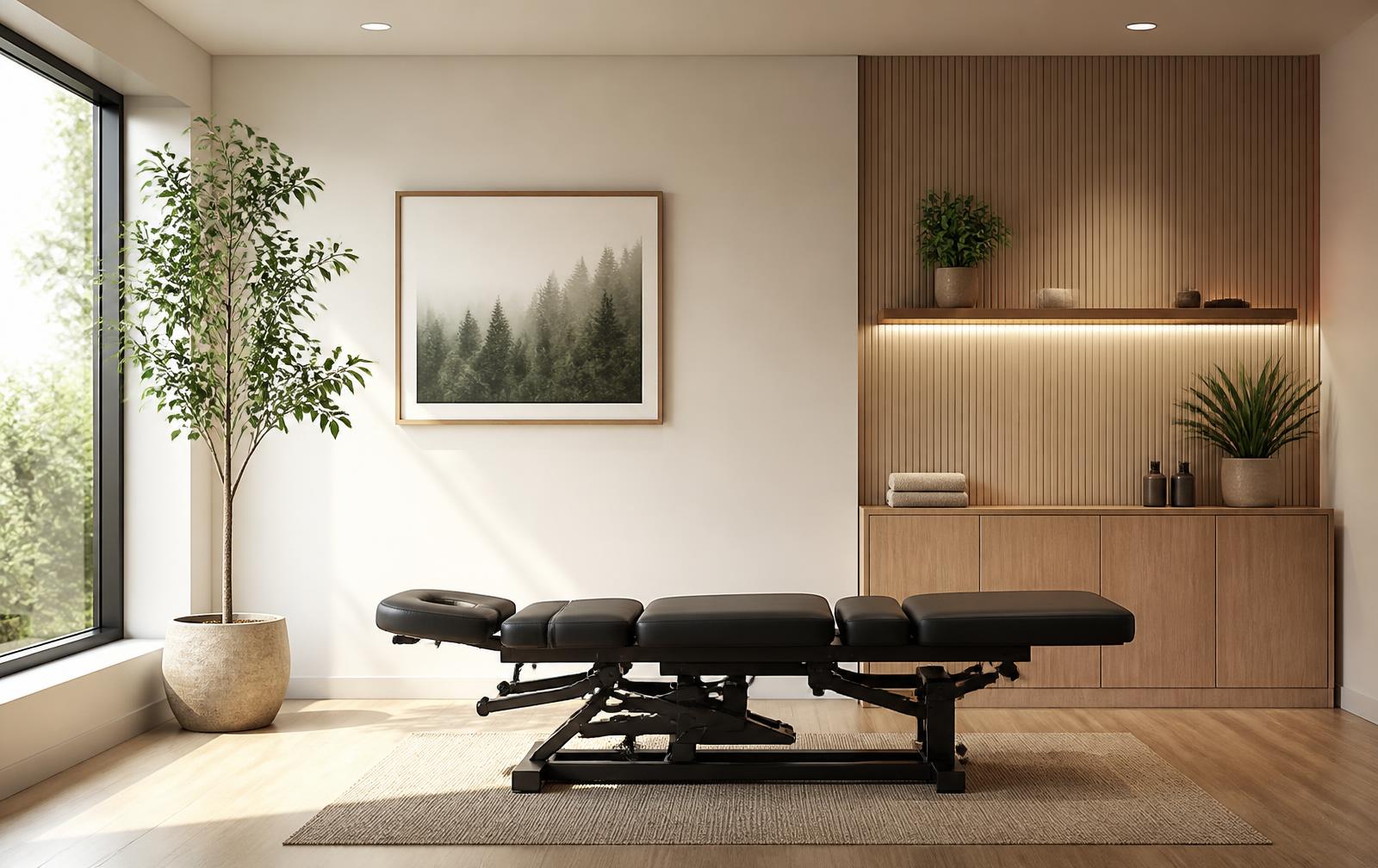 Calm treatment room at Quantum Chiropractic in Burleson, TX